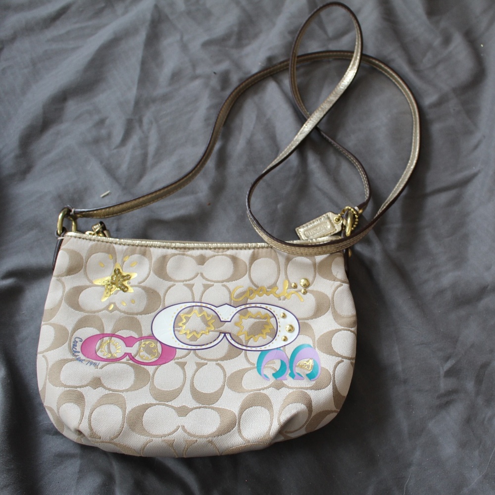 COACH Embellished Shoulder Crossbody Bag Purse